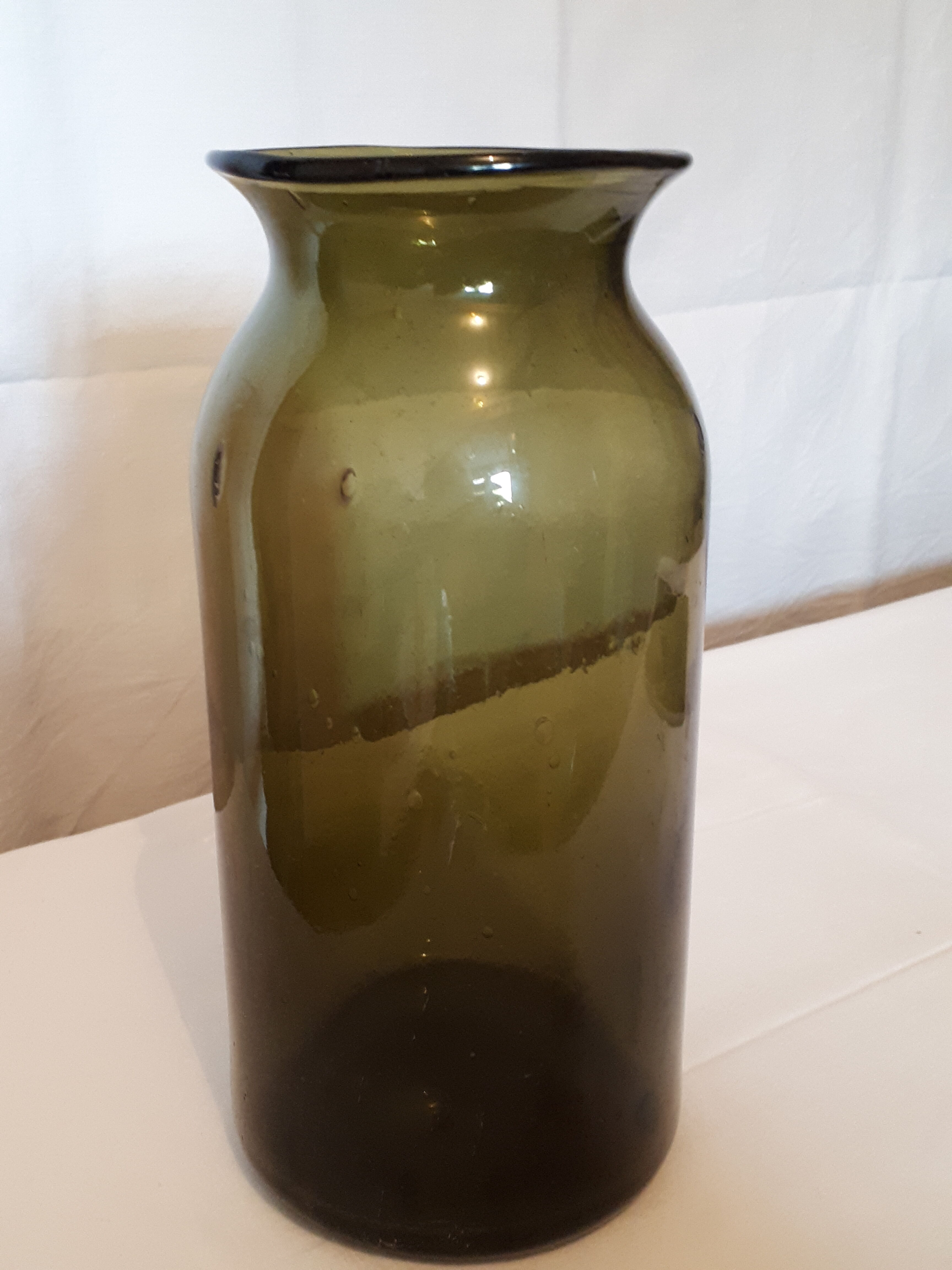Green glass vase