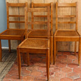Set of 4 chairs period Reconstruction, solid wood
