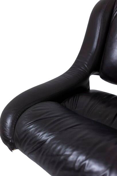 Metal and leather living room. 1970s