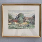 Antique print Marcel Jacque, Barbizon