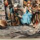 M. Elitzo "Scène de marché" Huile sur toile