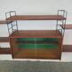 Bibliothèque murale suspendue étagères scandinave vintage teck 1960