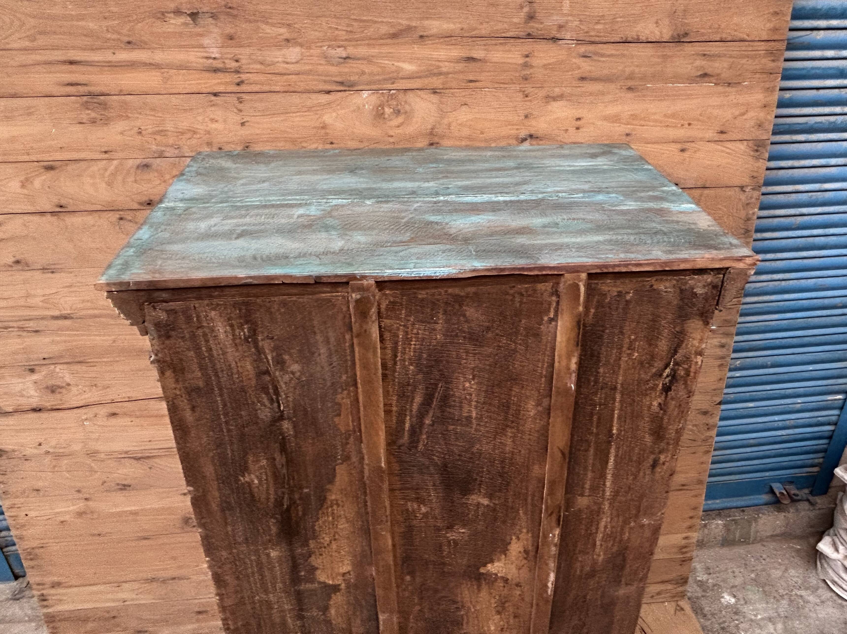 Rajasthani wardrobe in Burmese teak with original patina.