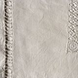 Old original FG Monogram embroidered linen canvas sheet early 20th