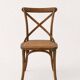 Bistro chairs with cross-back, cane seat.