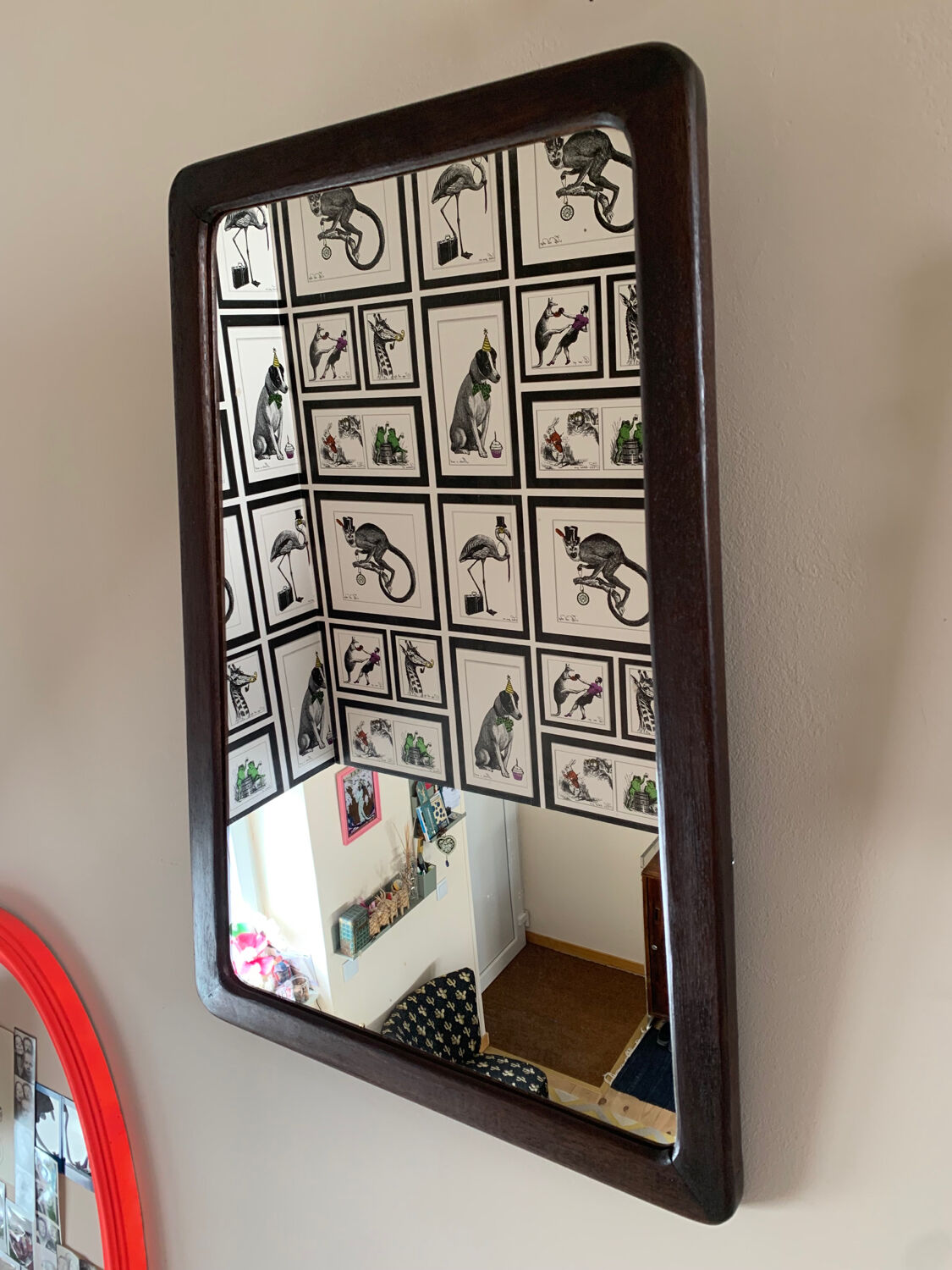 Mid-Century asymmetrical mirror