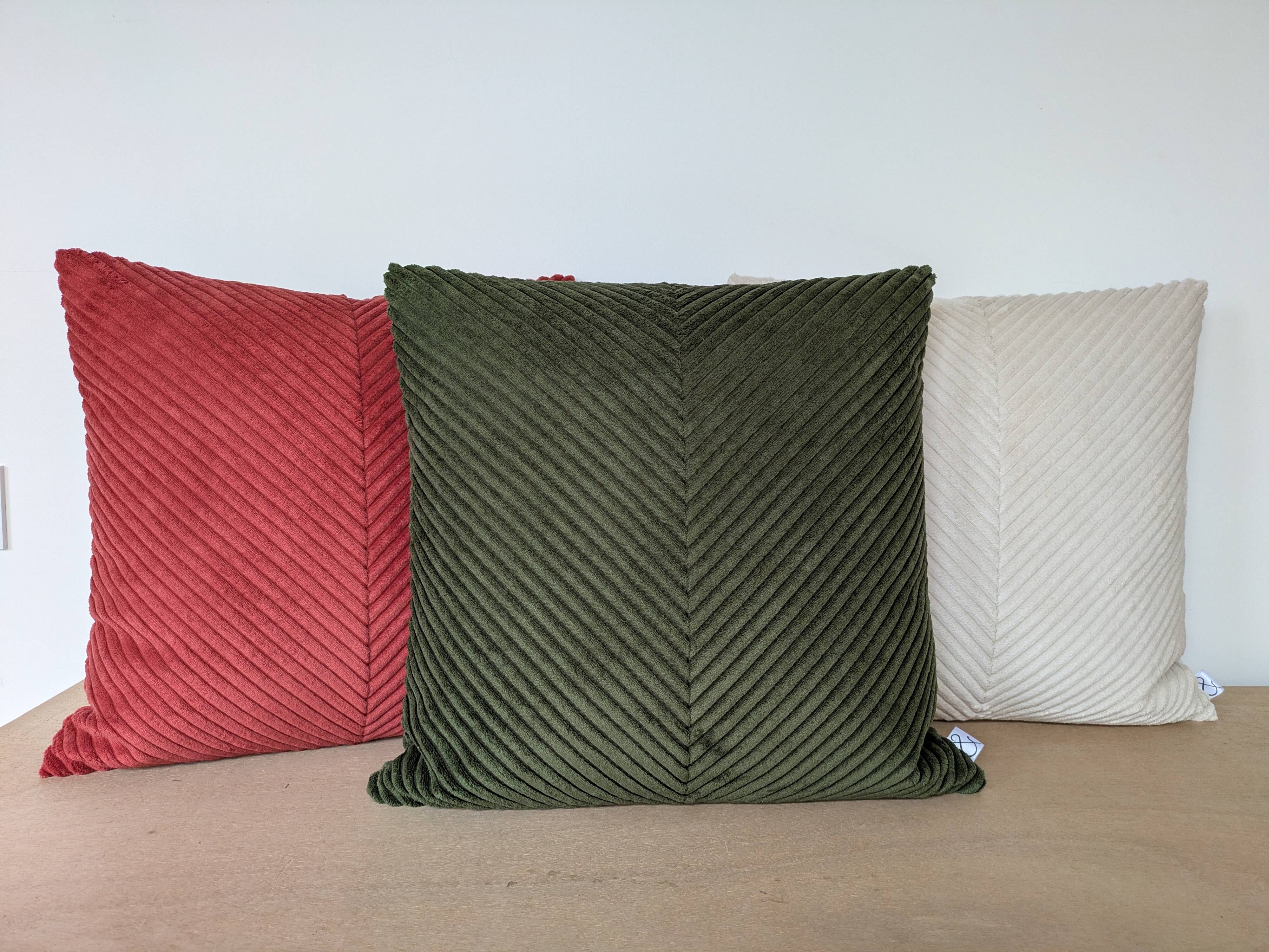 Chevron corduroy cushion