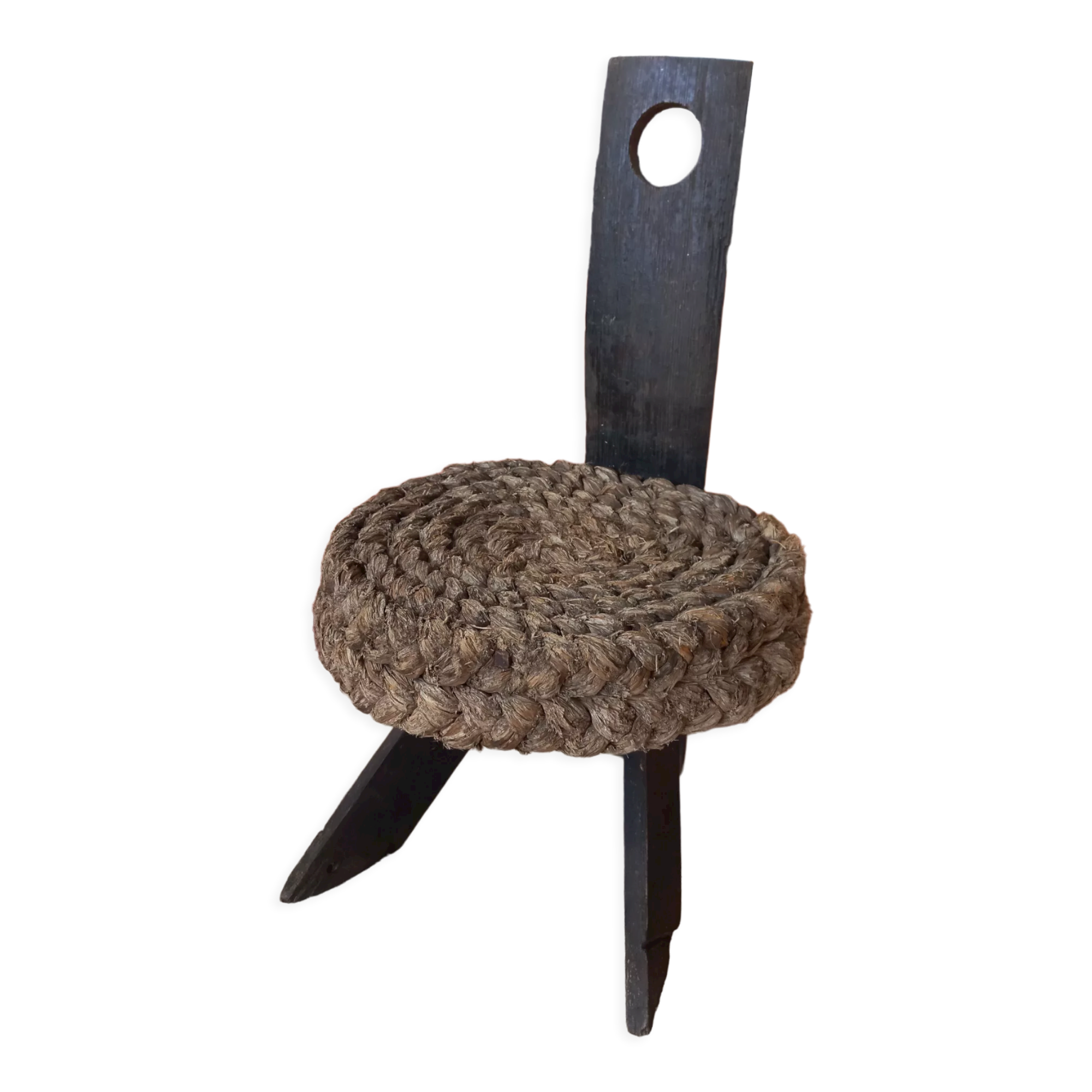 Wooden wooden chair vintage rush 1960