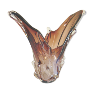 Vase en verre soufflé, épais,