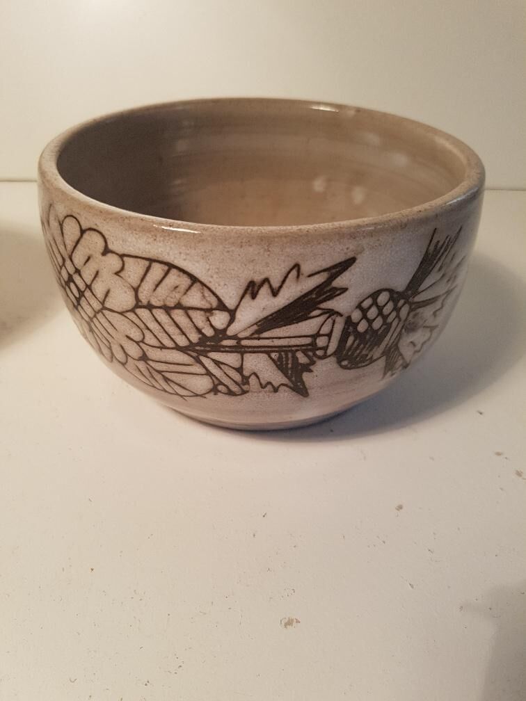 Ceramic bowl and sugar bowl La Tournerie Bons Haute-Savoie