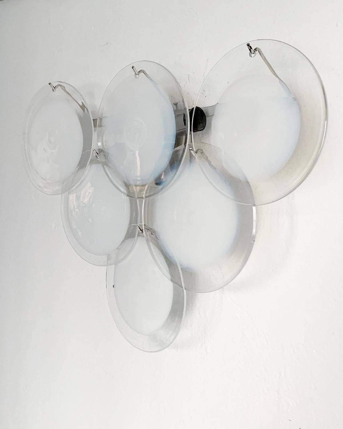 Appliques en verre de Murano et lustre par Gino Vistosi.