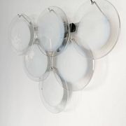 Rare Set of Two Murano Glass Sconces and One Pendant Chandelier by Gino Vistosi