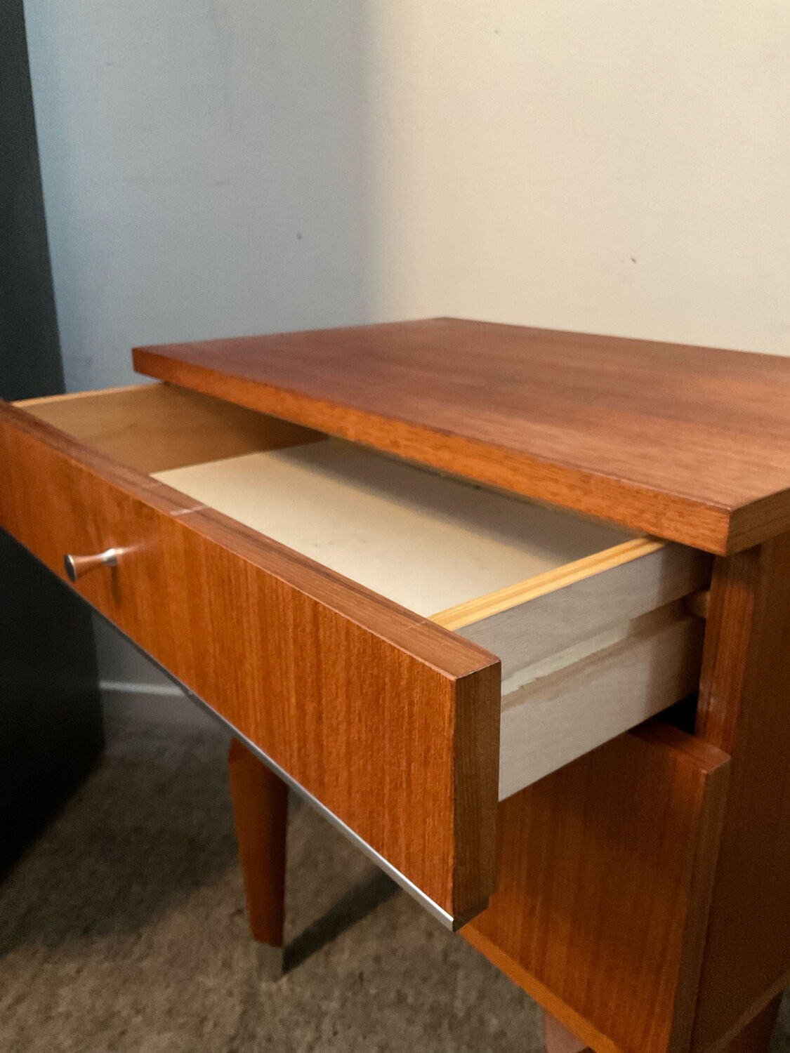 Pair of Scandinavian bedside tables from the 60s in teak