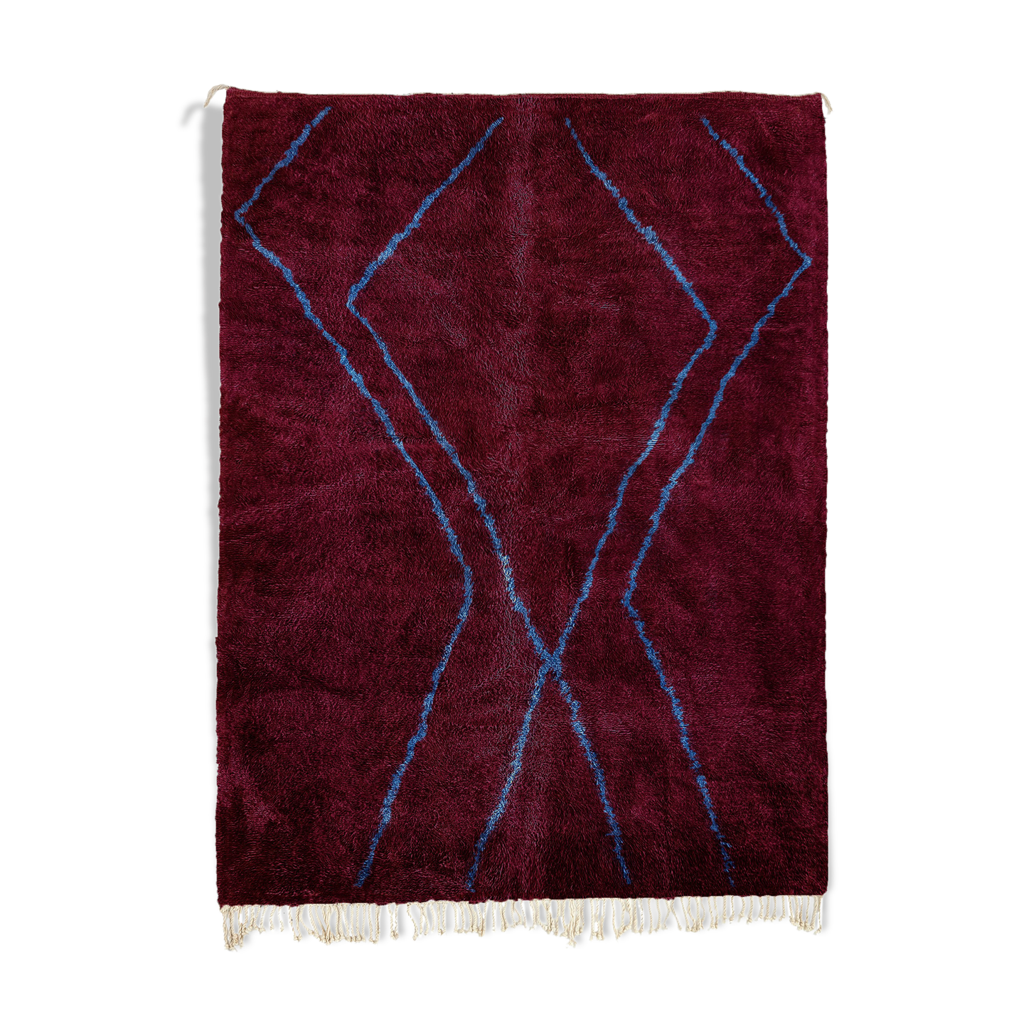 Modern Moroccan carpet dark red