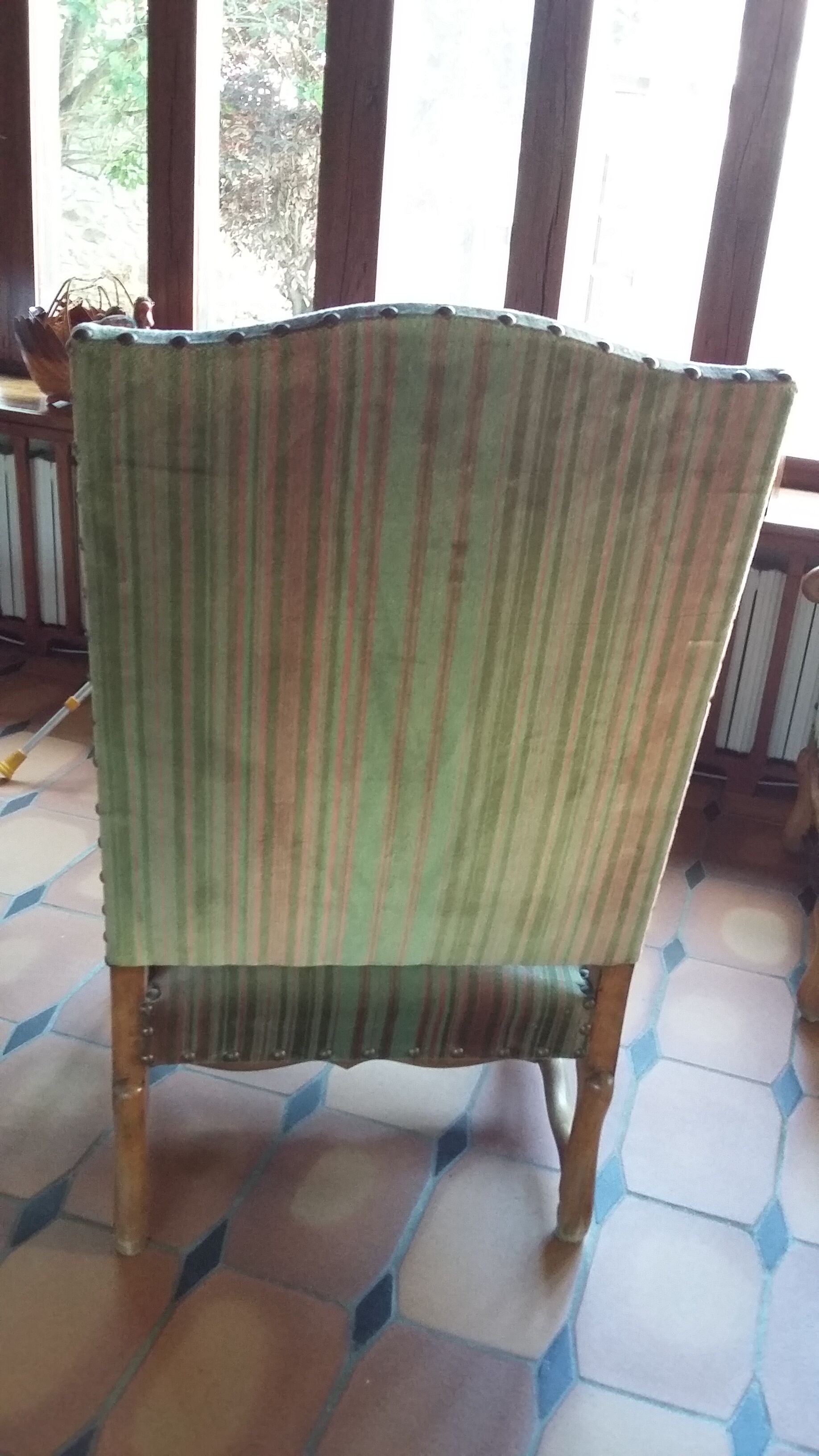 Pair of chairs fabric striped Velvet