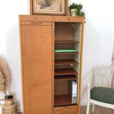 Vintage double curtain filing cabinet