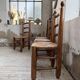 Set of 4 oak and straw chairs Dudouyt 1940