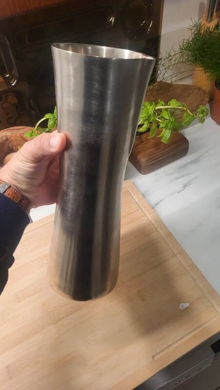 Large designer stainless steel vase