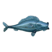 Mouth-blown glass storage jar Fish
