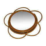 Miroir en rotin années 60