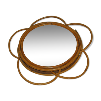 60s rattan mirror