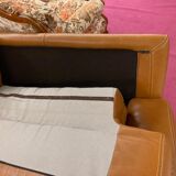 Brown leather sofa
