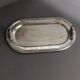 1960s vintage silver-plated oval tray with swan head handles.