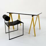 Yellow "Trestle" desk by Rodney Kinsman for Bieffeplast, 1980