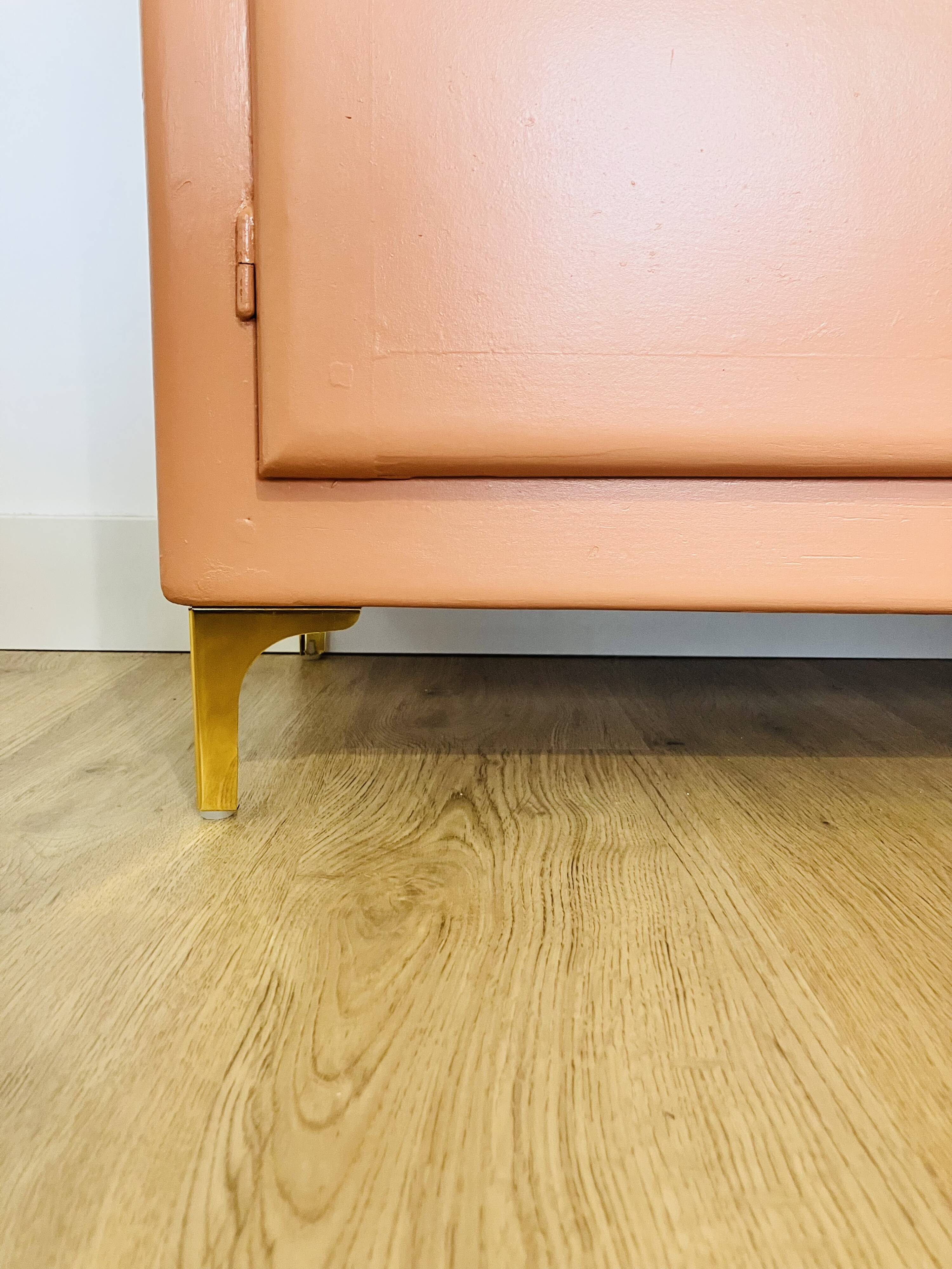Terracotta painted wooden sideboard