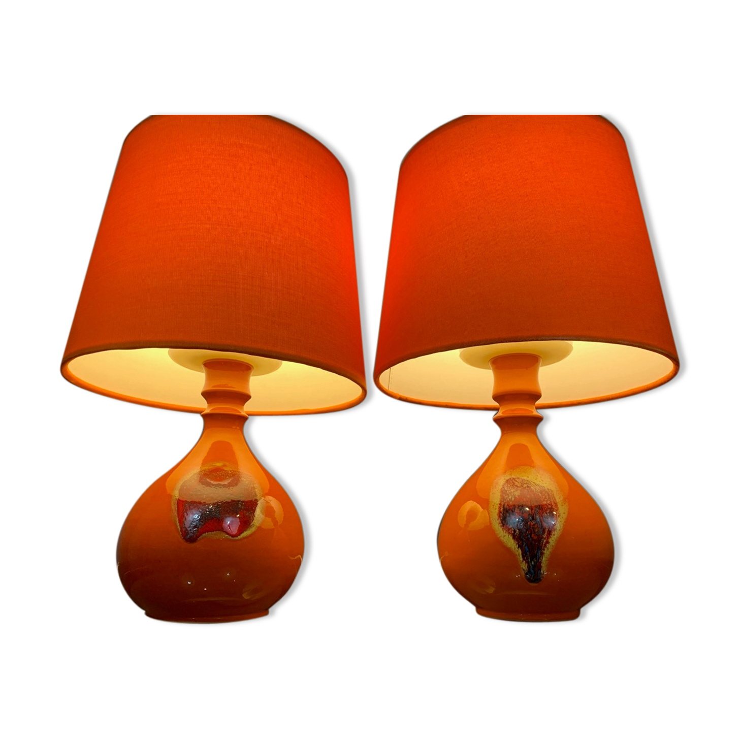 Pair of 1970s ceramic table lights by Bjorn Wiinblad for Rosenthal