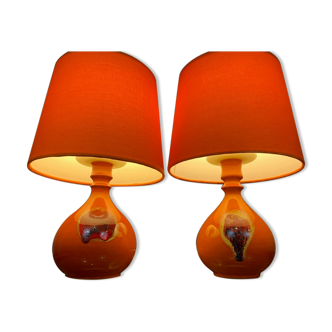 Pair of 1970s ceramic table lights by Bjorn Wiinblad for Rosenthal