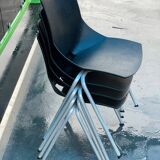 4 Designer stackable chairs Angelo Pinaffo Model shell