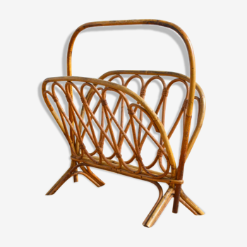 Rattan magazine holder 1950s