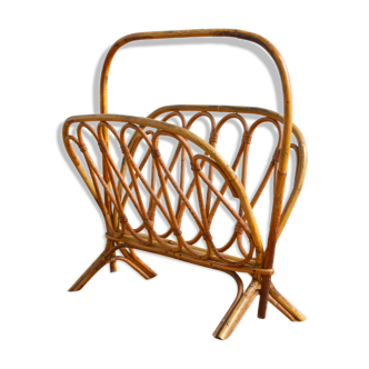 Rattan magazine holder 1950s