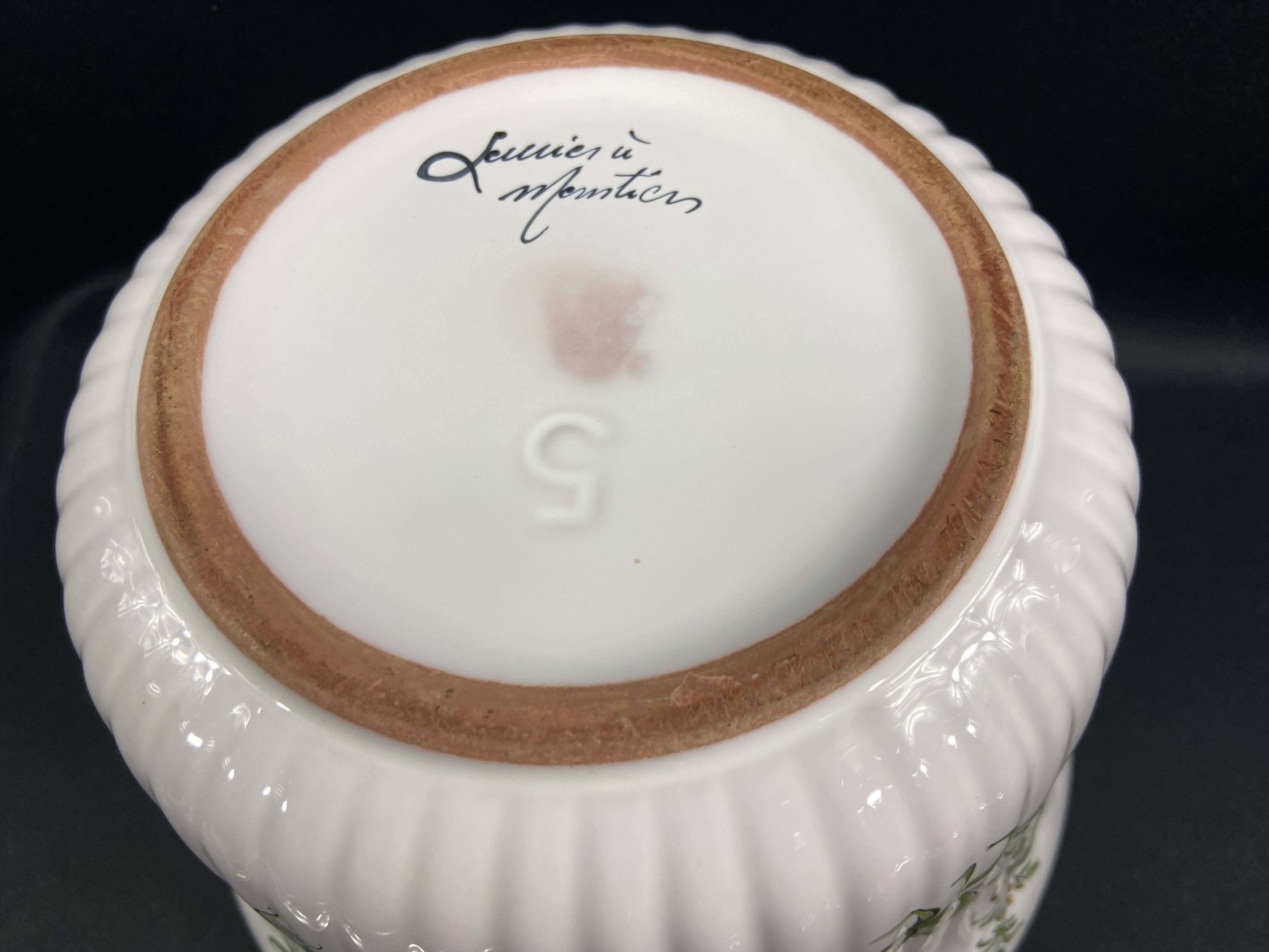 Moustiers earthenware flowerpot