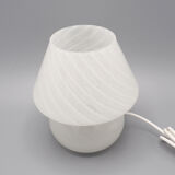 Vintage mushroom table lamp in grey murano glass, 1970s