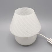 Lampe de table champignon en verre gris de Murano, années 1970