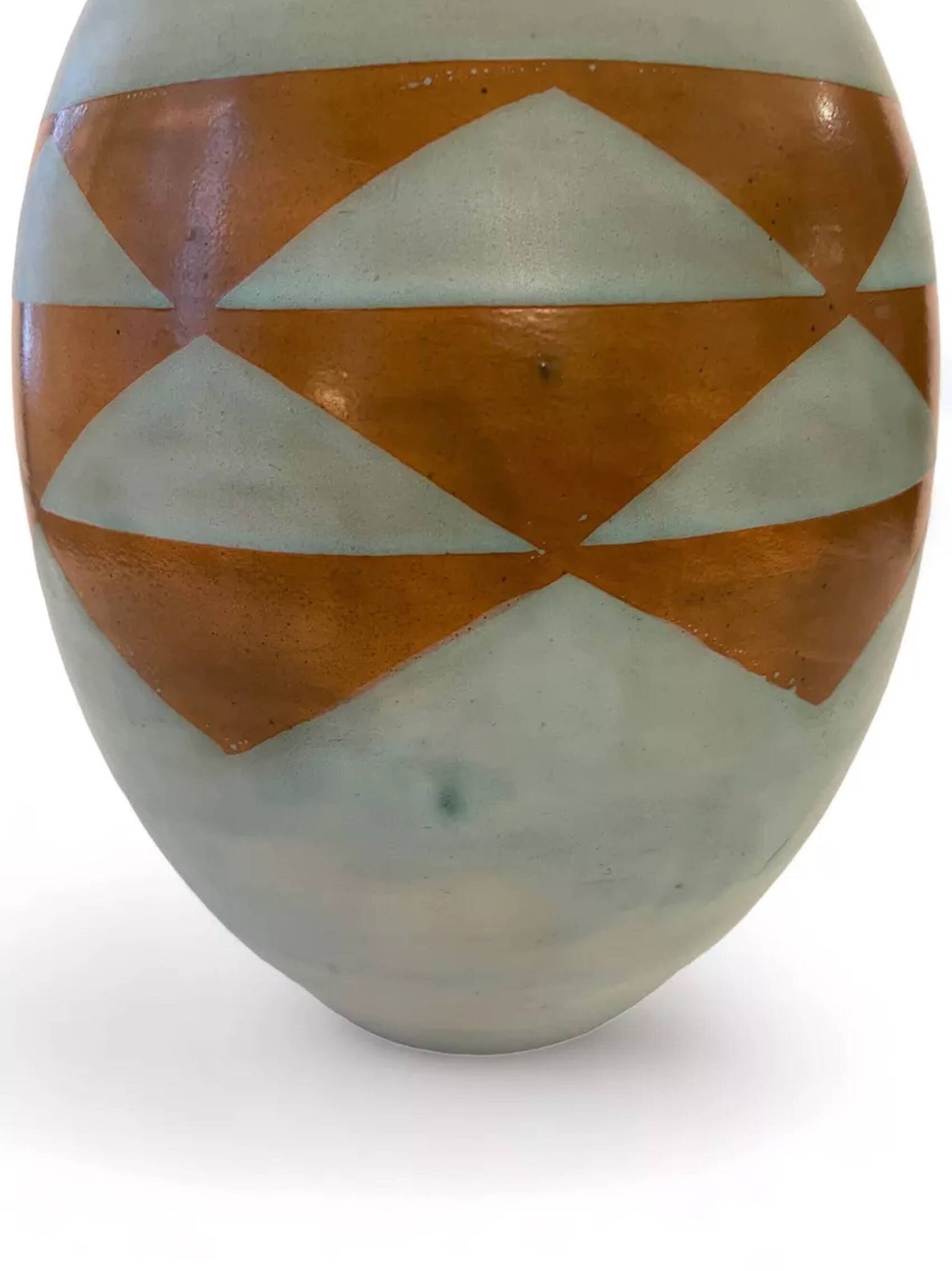 Boch Frères Keramis, Large Art-Deco Vase, Geometric Pattern.