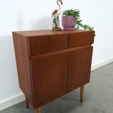 Teak fineer kastje met lades, nr. 2