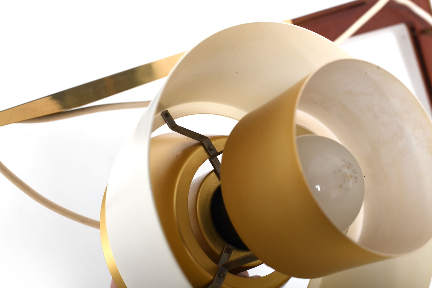 Jørn Utzon Teak and Brass Wall Lamp 1960s