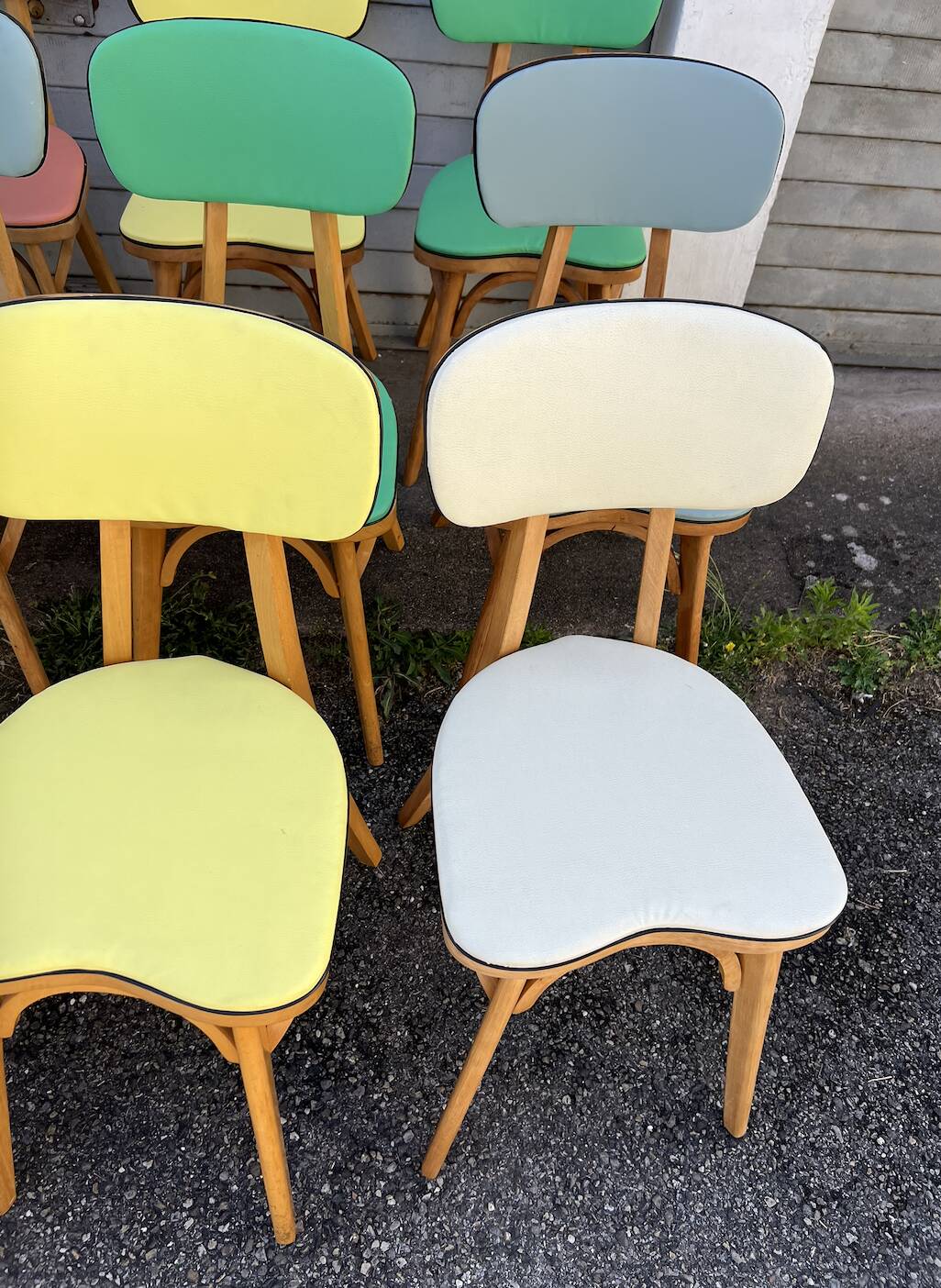 (lot) 14 Heart Compass Multicoloured Chairs