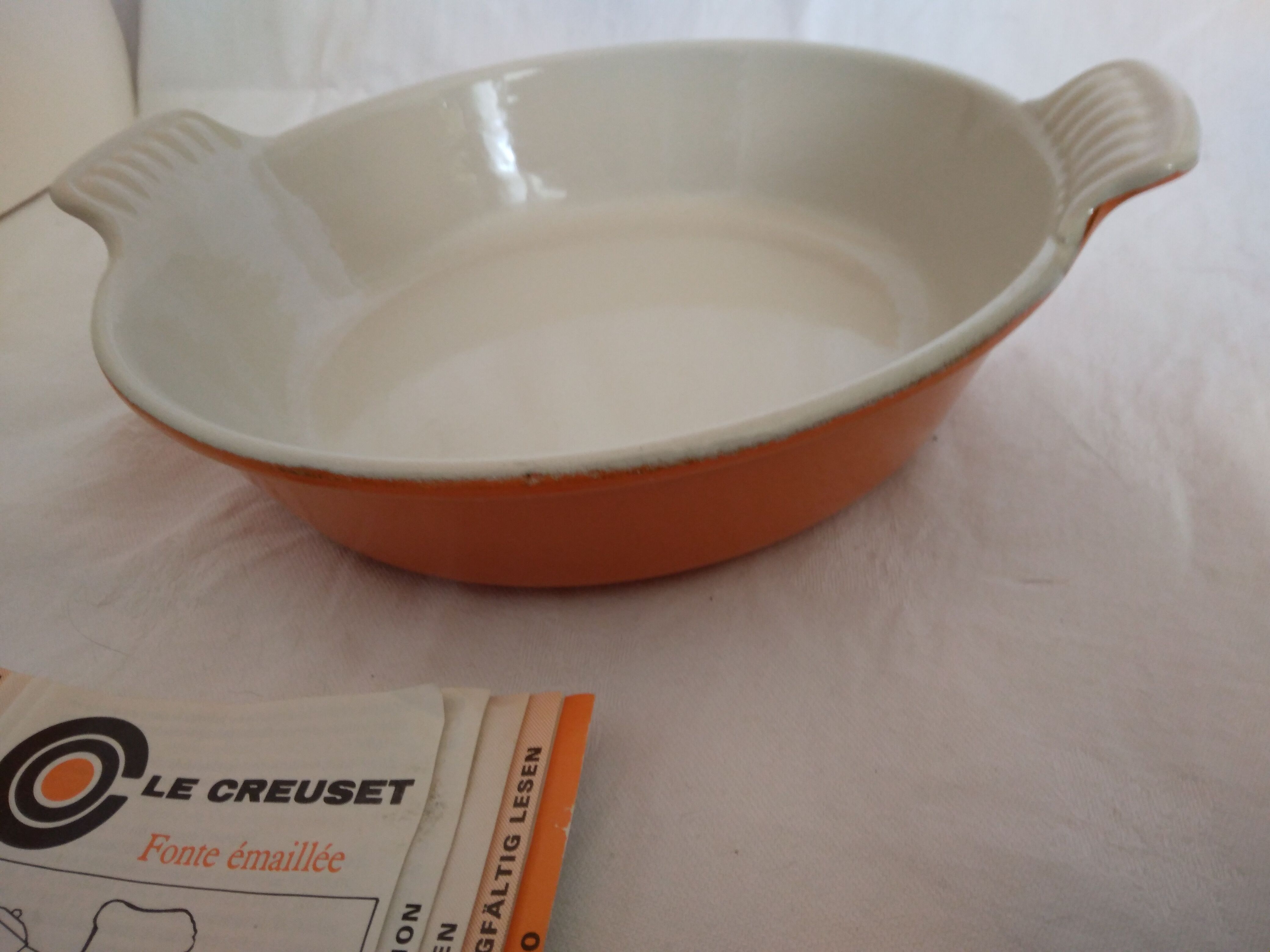 Egg dish Le Creuset orange vintage