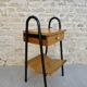 Wooden and metal boarding bedside table, 60s
