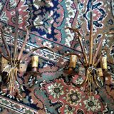 Pair of floral wall lamps by Ferro Arte, Spain, 1960