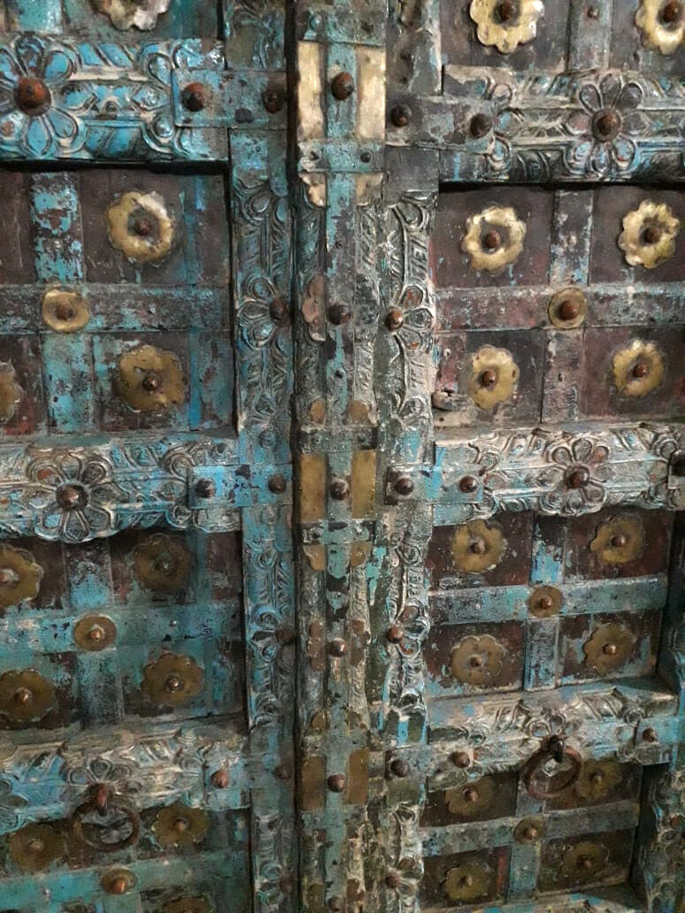 Indian door in old teak