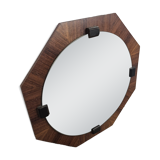 Octagonal teak mirror 70s