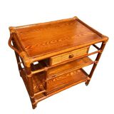 Rattan serving trolley