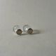 Pair of vintage Christofle glass and silver pearl salt cellars
