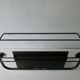 Wall-mounted coat rack with 4 hooks, 1 mirror and 1 hat rack