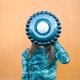 Luna Tall Blue Tena Wall Lamp